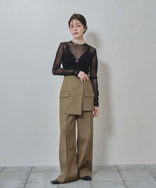 TODAYFUL tシャツ Asymmetry Mesh Tops レディース : ZOZOTOWN Yahoo