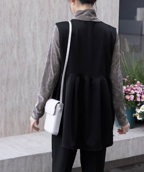 ベスト ジレ ペプラムシルエットベスト レディース : ZOZOTOWN Yahoo