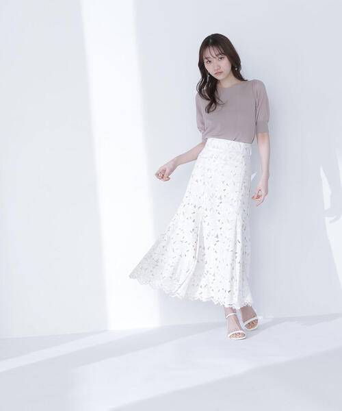 ナチュラルビューティーベーシック ロングフレアスカート S レース 楽天市場】【SALE／10%OFF】フラワーレースフレアスカート《S