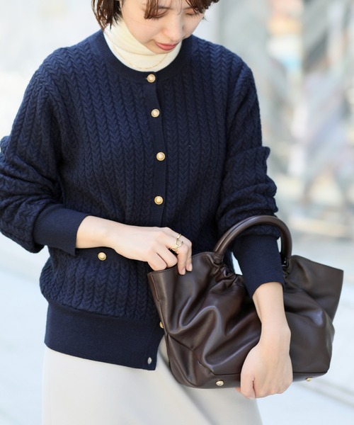 「IENA」 ニットカーディガン FREE ベージュ レディース_画像2