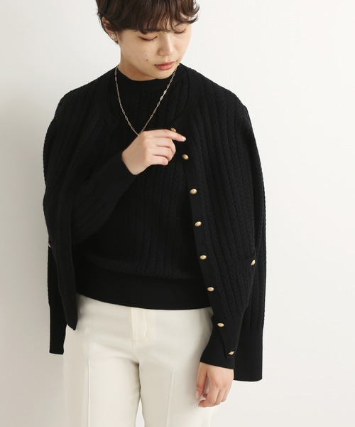 「IENA」 ニットカーディガン FREE ベージュ レディース_画像3