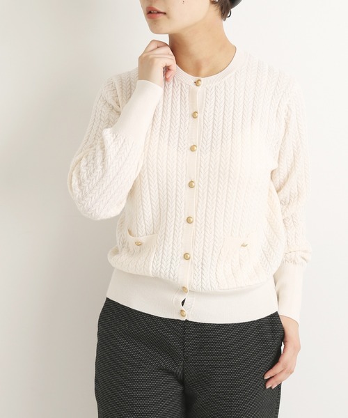 「IENA」 ニットカーディガン FREE ベージュ レディース_画像7