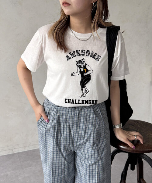tシャツ シアー フロッキー Tシャツ レディース UNITED ARROWS green label relaxing｜シアー フロッキー T