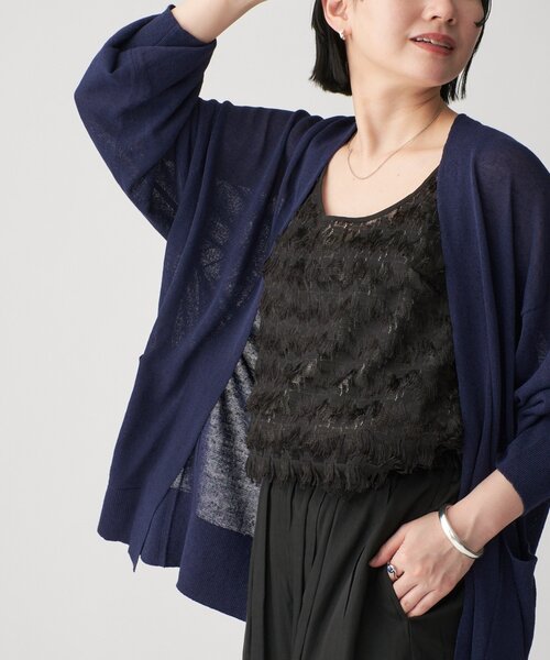 VERMEIL par iena カーディガン Linen knit topper レディース