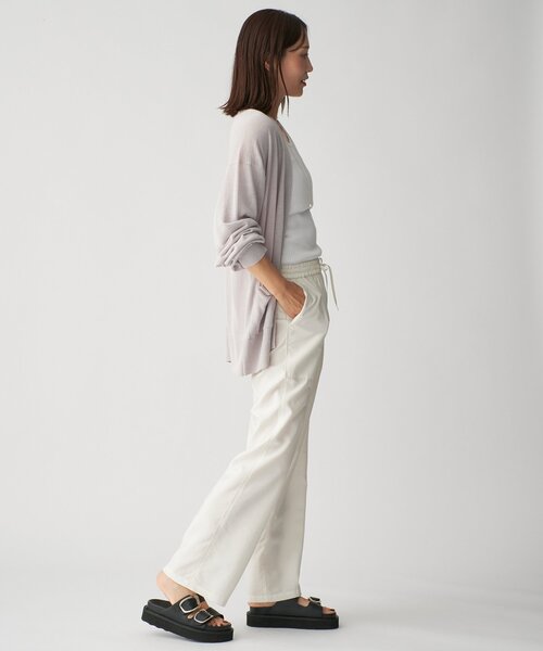 「VERMEIL par iena」 ニットカーディガン - ホワイト レディース VERMEIL par iena カーディガン Linen knit topper レディース