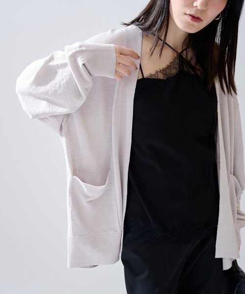VERMEIL par iena カーディガン Linen knit topper レディース