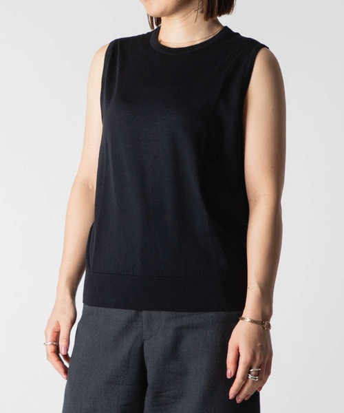 tシャツ JOHN SMEDLEY KERRY ジョンスメドレー ノースリーブ コットンニット プルオーバー Tシャツ レディース