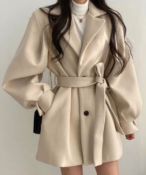 「DIAVEL」 チェスターコート M ブラック レディース_画像4