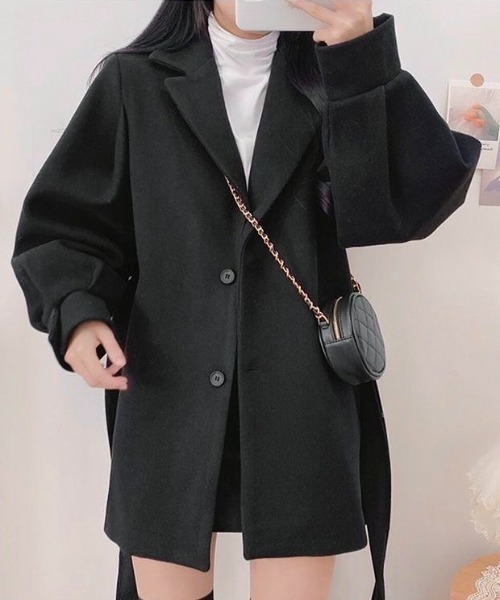 「DIAVEL」 チェスターコート M ブラック レディース_画像9