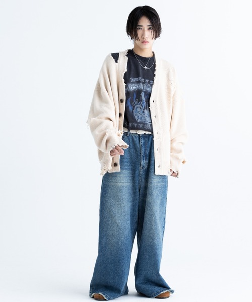 「MASONPRINCE」 ニットカーディガン S アイボリー メンズ_画像8