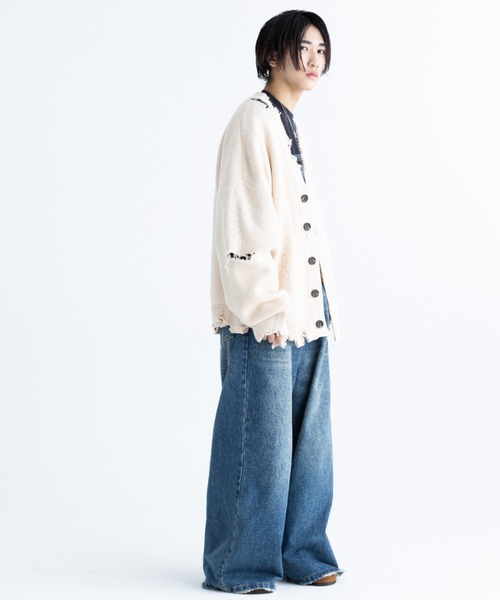 「MASONPRINCE」 ニットカーディガン S アイボリー メンズ_画像9