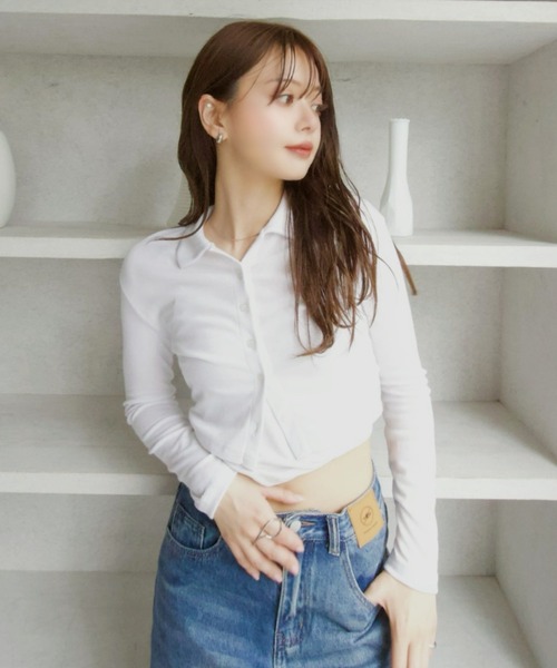 Ada. ポロシャツ ポロ 「Eclat one」襟付き ポロシャツ風 カーディガン