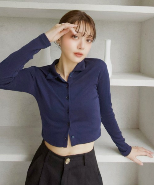 Ada. ポロシャツ ポロ 「Eclat one」襟付き ポロシャツ風 カーディガン