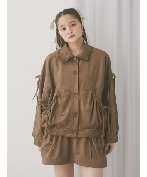 merryjenny ribbon vintage like レザージャケット 新色登場♡】ribbon Vintage like オーバージャケット｜メリー