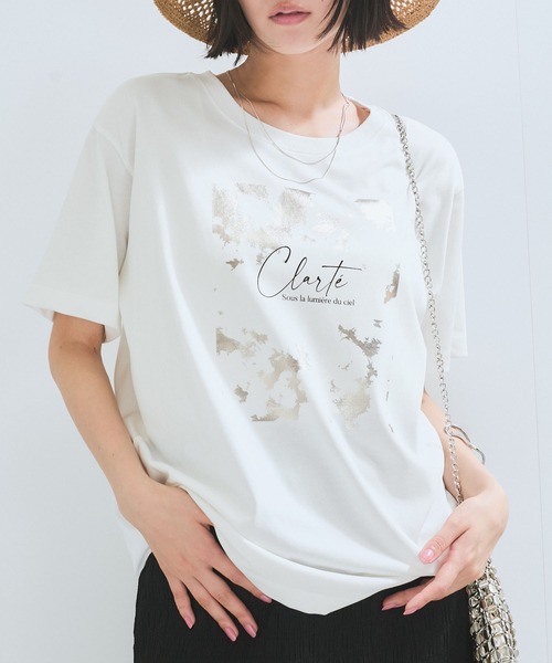 VIS（ビス） tシャツ 「接触冷感」箔グラフィックアートTシャツ