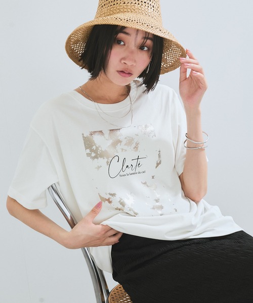 VIS（ビス） tシャツ 「接触冷感」箔グラフィックアートTシャツ