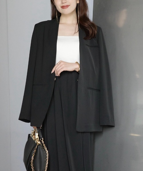 anuans ジャケット　美品 anuans（アニュアンス） ジャケット ノーカラージャケット 「ZOZO限定