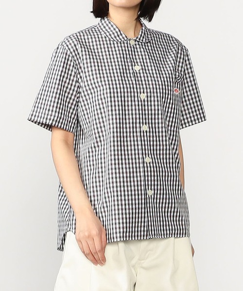 美品！ダントン半袖シャツ　36 Danton 「DANTON」 半袖シャツ 36 ブラウン レディース