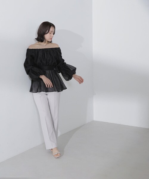 「NATURAL BEAUTY BASIC」 長袖チュニック MEDIUM ベージュ レディース