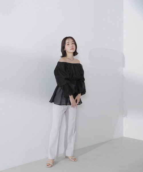 「NATURAL BEAUTY BASIC」 長袖チュニック MEDIUM ベージュ レディース