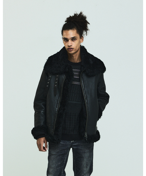 5351 POUR LES HOMMES 革ジャン ライダース 「25A/W」B-3 ムートン