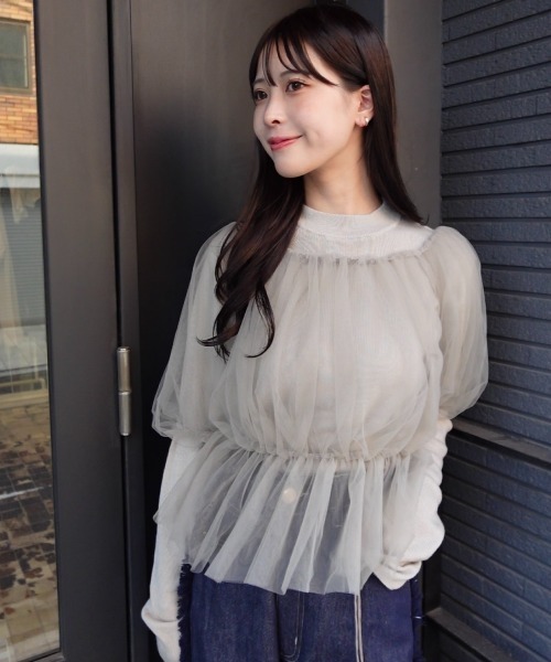 「mellowneon」 半袖ブラウス FREE ブラック レディース_画像4