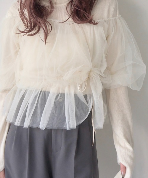 「mellowneon」 半袖ブラウス FREE ブラック レディース_画像5