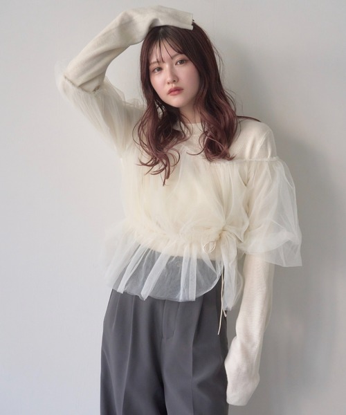 「mellowneon」 半袖ブラウス FREE ブラック レディース_画像6