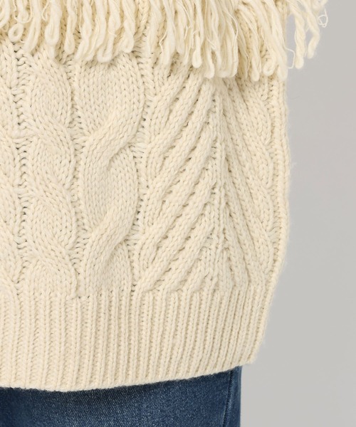 LOWRYS FARM（ローリーズファーム） ニット セーター ケーブルフリンジ
