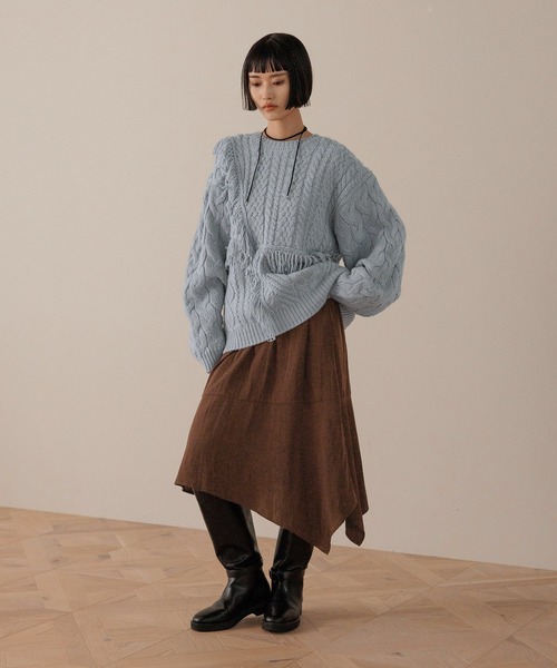 LOWRYS FARM（ローリーズファーム） ニット セーター ケーブルフリンジ