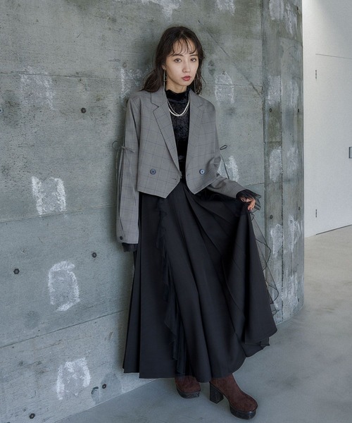 HARE（ハレ） スカート シアーフリルプリーツスカート(HARE