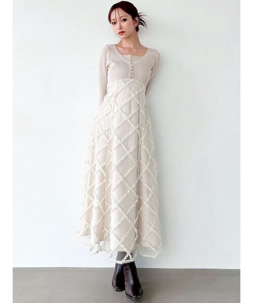 RESEXXY（リゼクシー） ワンピース ドッキングニットフレアワンピース