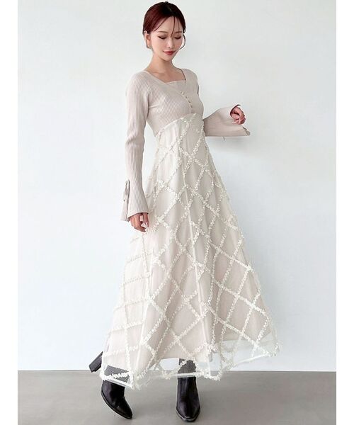 RESEXXY（リゼクシー） ワンピース ドッキングニットフレアワンピース