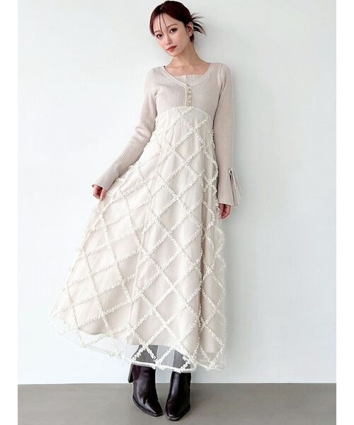 RESEXXY（リゼクシー） ワンピース ドッキングニットフレアワンピース