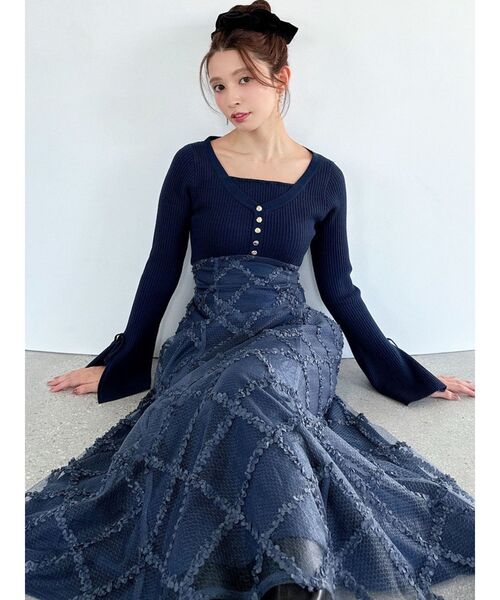 RESEXXY（リゼクシー） ワンピース ドッキングニットフレアワンピース