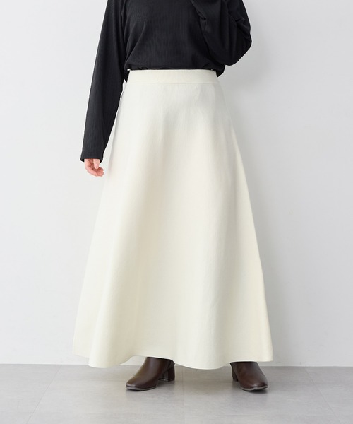 anyfee スカート 「anyfee/大きいサイズ」ニットフレアスカート