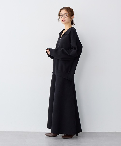 anyfee スカート 「anyfee/大きいサイズ」ニットフレアスカート