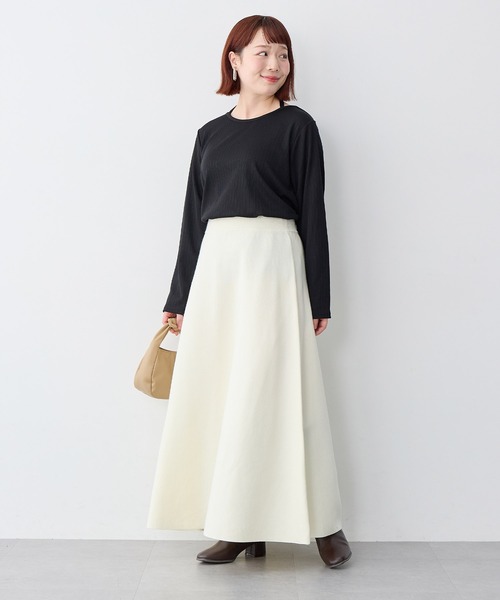 anyfee スカート 「anyfee/大きいサイズ」ニットフレアスカート
