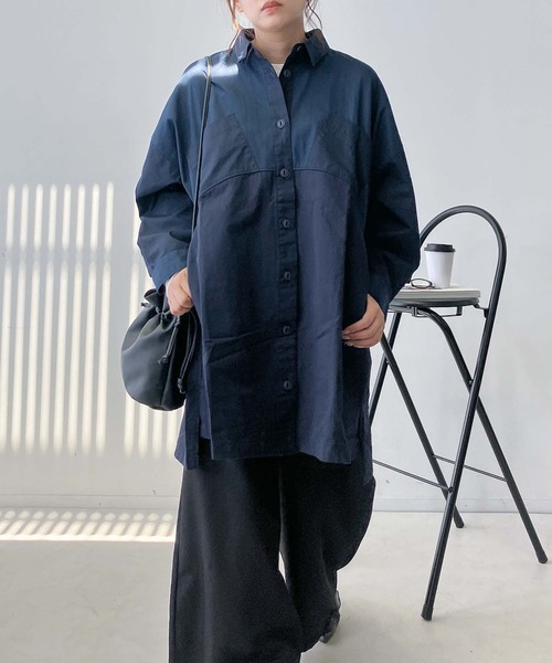 AS KNOW AS（アズノゥアズ） ワンピースブロッキングコート風ワンピ―ス