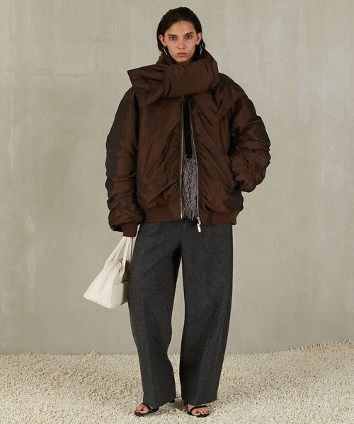 PRANK PROJECT マフラーボリュームブルゾン ブラウン PRANK PROJECT（プランクプロジェクト） ブルゾン アウター マフラー