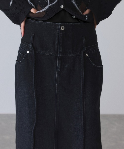 ADAM ET ROPE'（アダムエロペ） デニムスカート ローウエストデニム