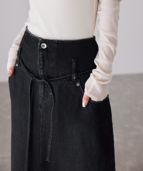 ADAM ET ROPE'（アダムエロペ） デニムスカート ローウエストデニム