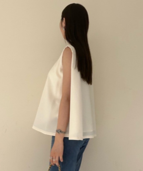 「Mila Owen」 ノースリーブブラウス 0 ホワイト レディース_画像4