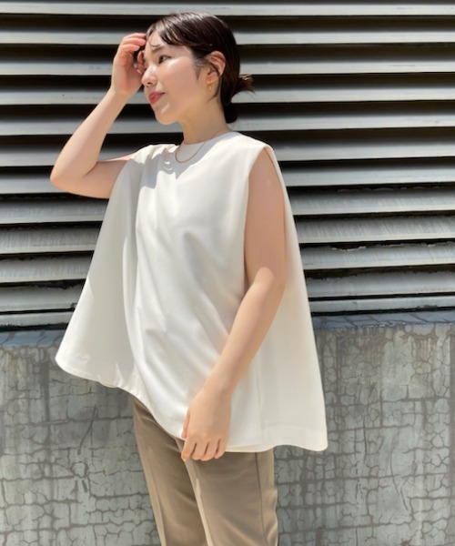 「Mila Owen」 ノースリーブブラウス 0 ホワイト レディース_画像7