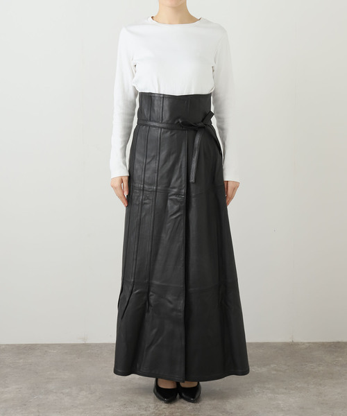 SEEALL スカート SEEALL LEATHER ASYMMETRIC SKIRT SAW51/SK502