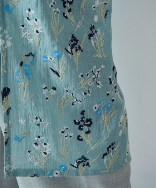 yuni Floral embroidely ribon シャツワンピース yuni ワンピース Floral embroidely ribon シャツワンピース