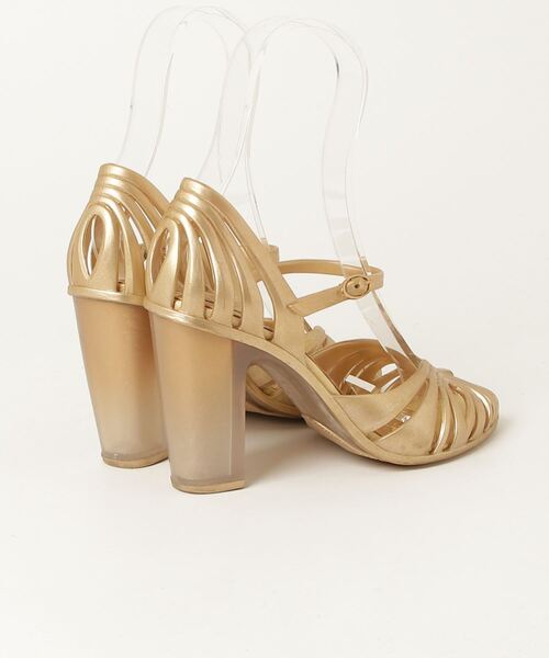 「melissa」 ヒールサンダル US6 ゴールド レディース_画像2
