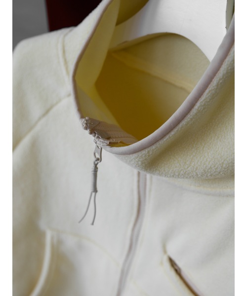 カーディガン cropped full zip fleece レディース