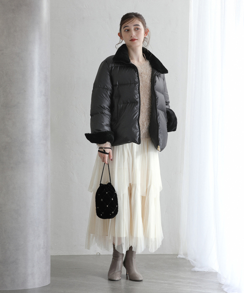 きしてい☆新品 L La Mode フード ニット 異素材 ダウン きしてい☆新品 L La Mode フード ニット 異素材 ダウン 楽天市場】 新