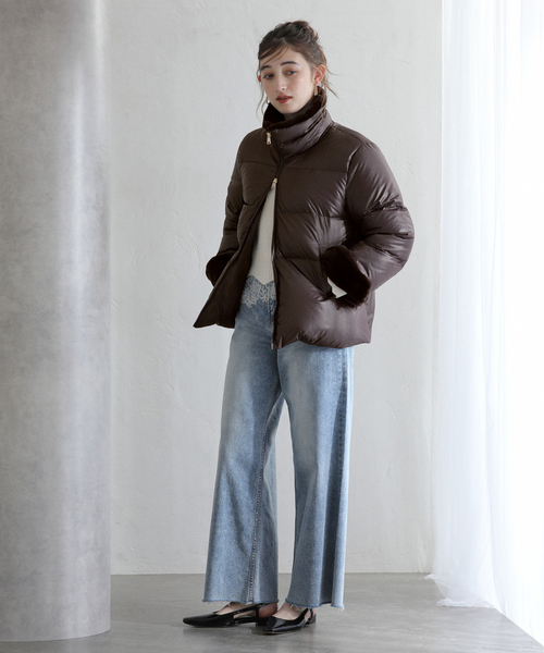 きしてい☆新品 L La Mode フード ニット 異素材 ダウン きしてい☆新品 L La Mode フード ニット 異素材 ダウン 楽天市場】 新